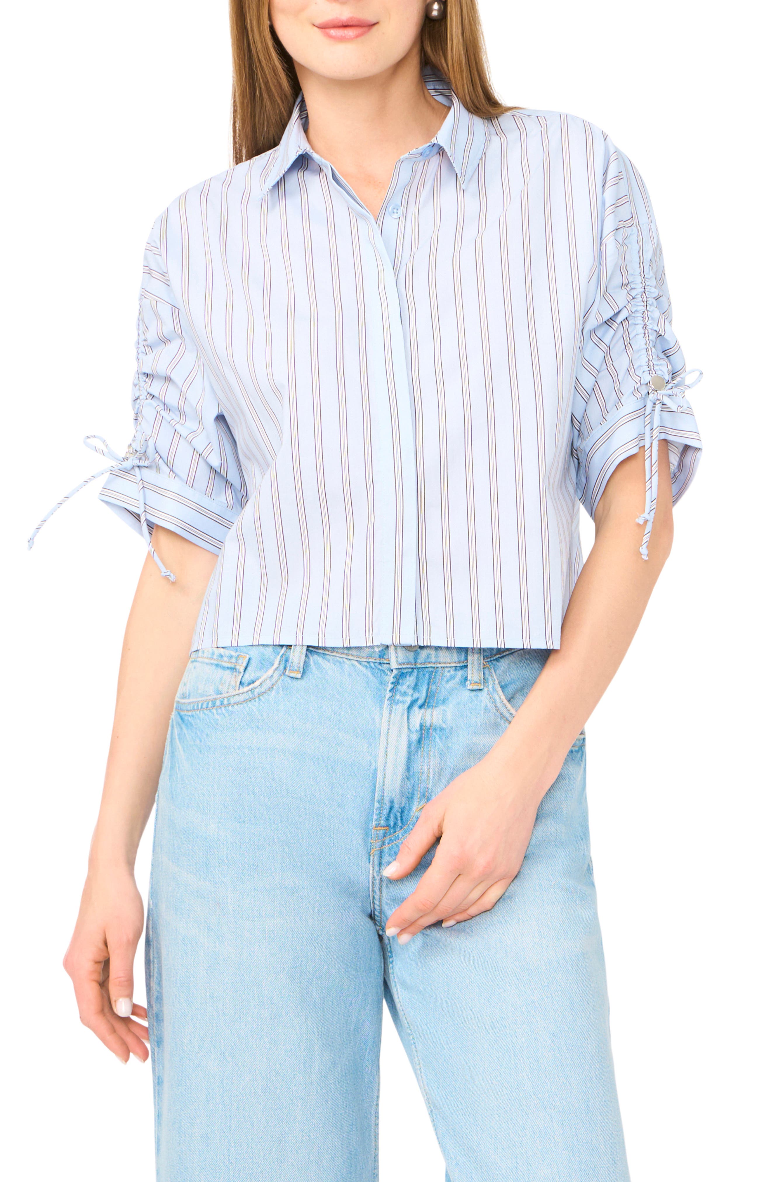1.STATE Gathered Sleeve Shirt