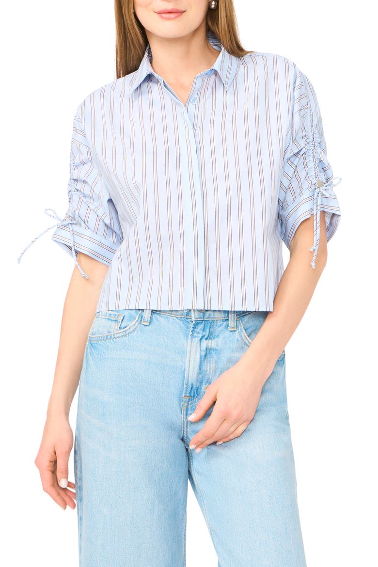 Gathered Sleeve Shirt, Main, color, XENON BLUE