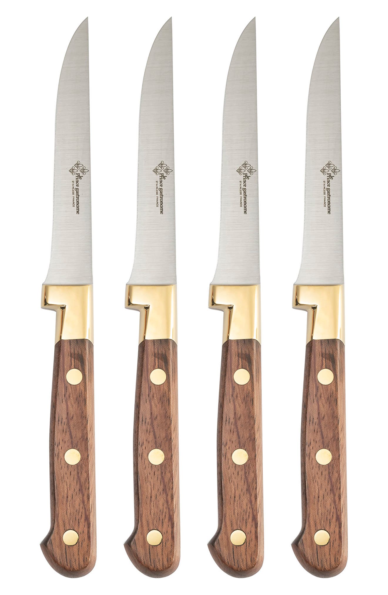 FRENCH HOME Au Nain Prince Gastronome Steak Knives - Set of 4 in Wood And Gold Brass at Nordstrom Rack