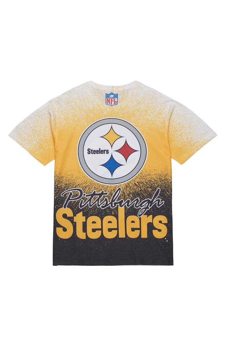 Men's Mitchell & Ness  White Pittsburgh Steelers Team Burst Vintage Logo T-Shirt, Alternate, color, White