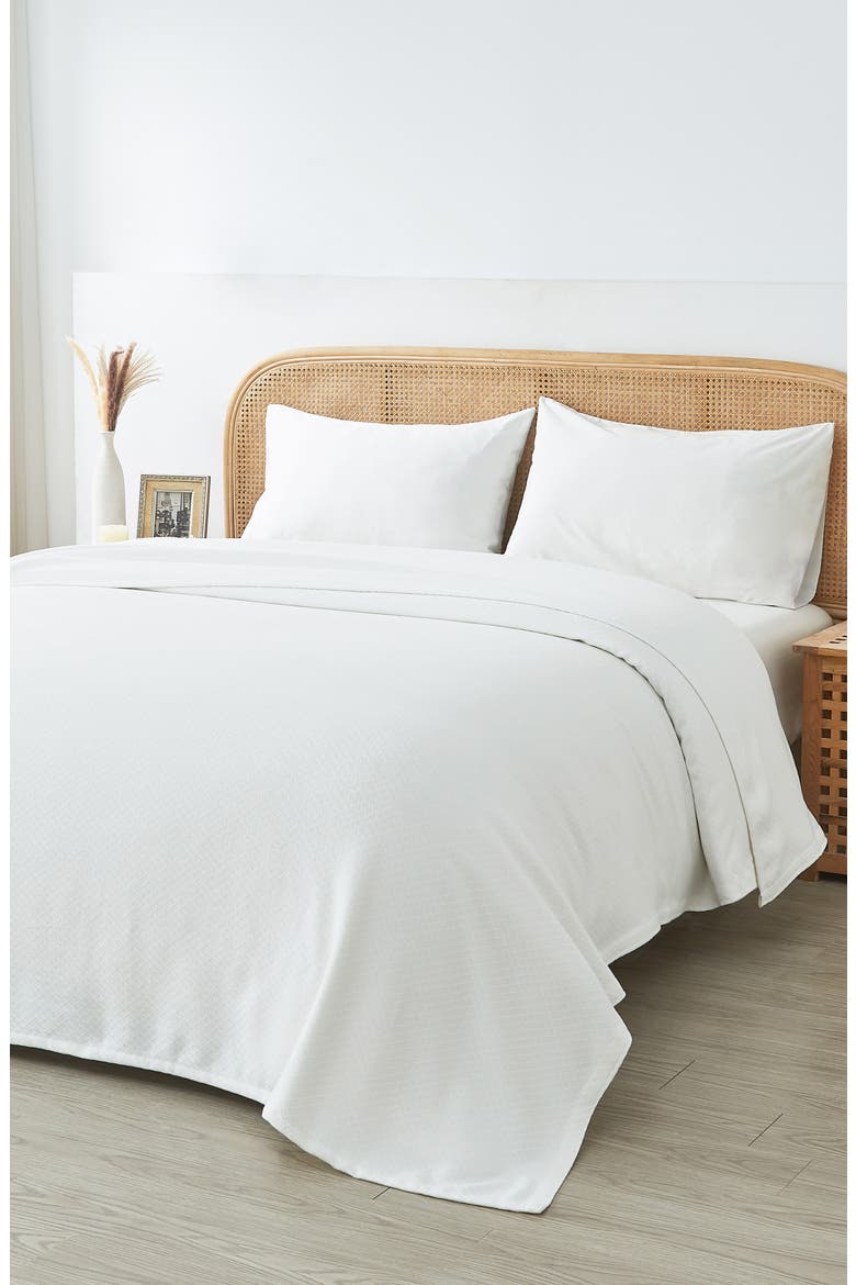 Egyptian Cotton Blanket, Alternate, color, WHITE