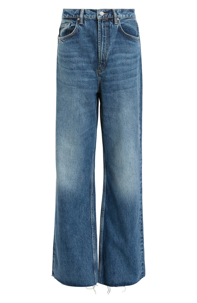 AllSaints Blake Raw Hem Wide Leg Jeans, Alternate, color, Dark Indigo