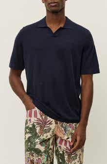 Les Deux Emmanuel Linen & Cotton Johnny Collar Polo