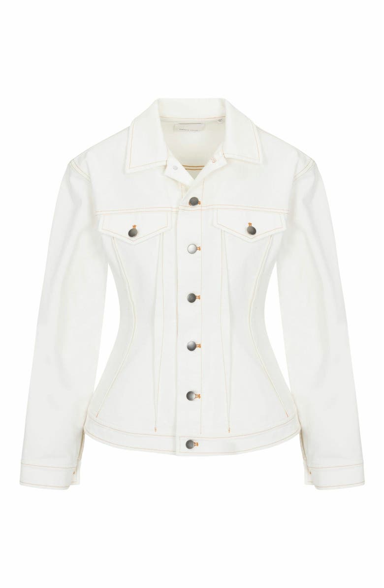 Rebecca Taylor Cora Denim Jacket, Alternate, color, Eggshell Wash