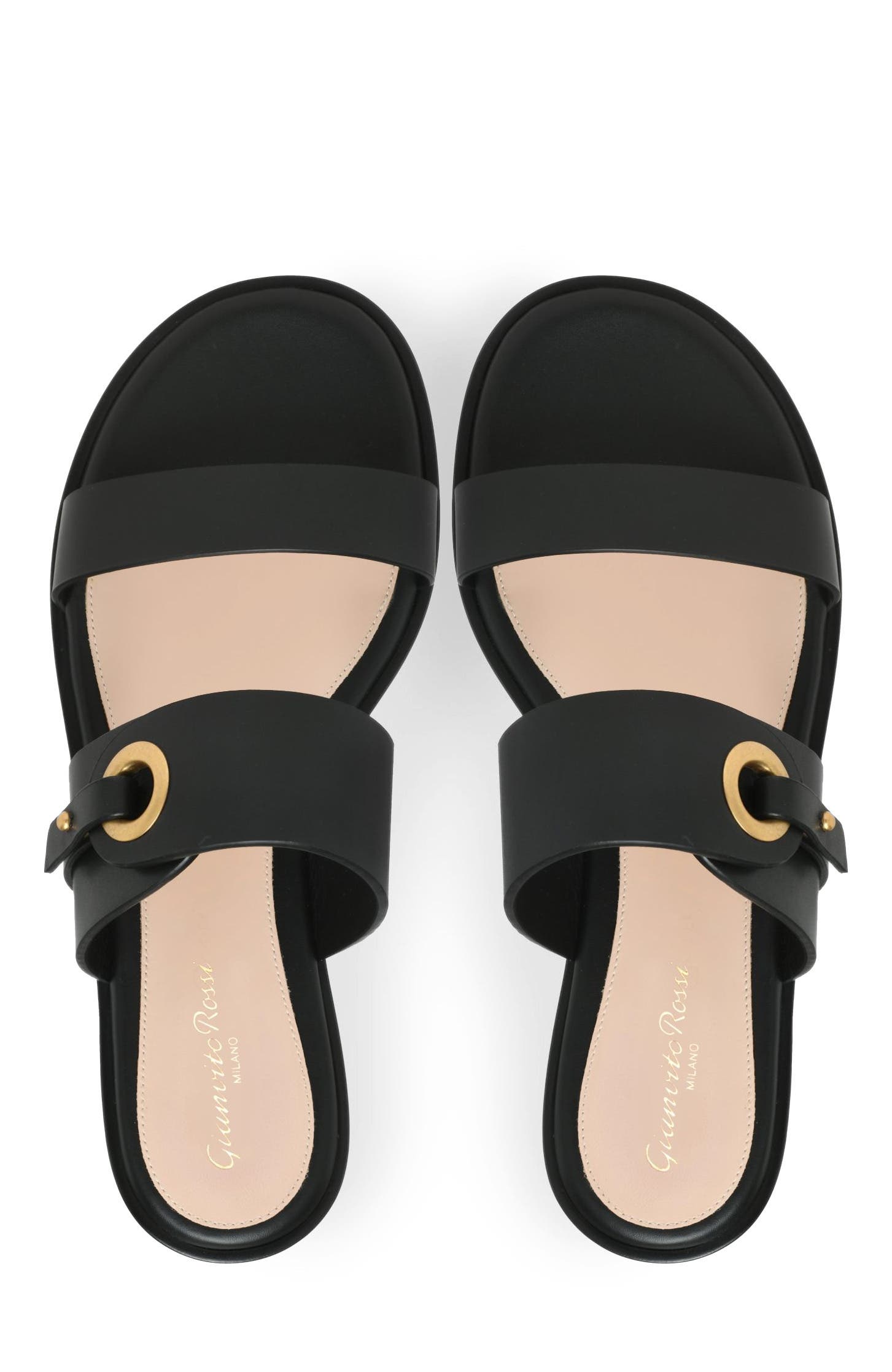 Gianvito Rossi Granada 05 Flat, Alternate, color, Black Calf Leather