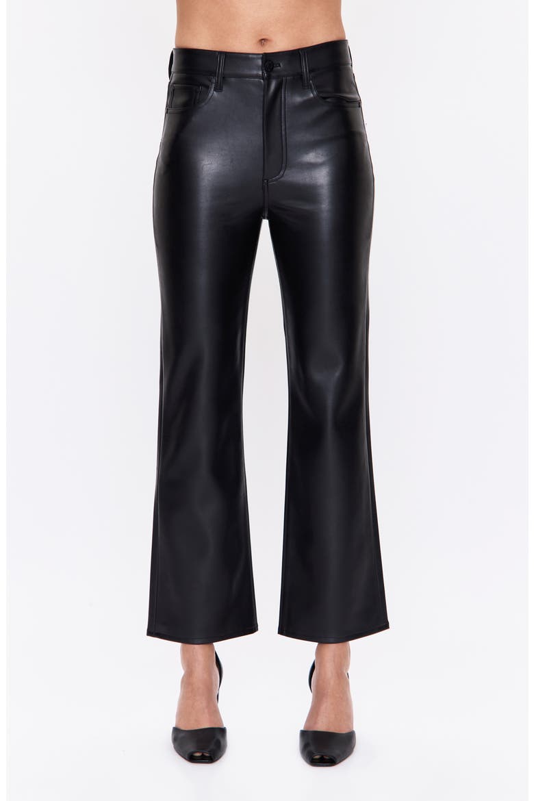 Ally Faux Leather Bootcut Pants, Main, color, ONYX
