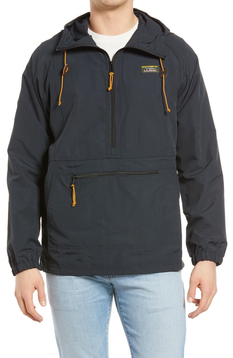 L.L.Bean Mountain Classic Water Resistant Half Zip Jacket, Main, color, Black