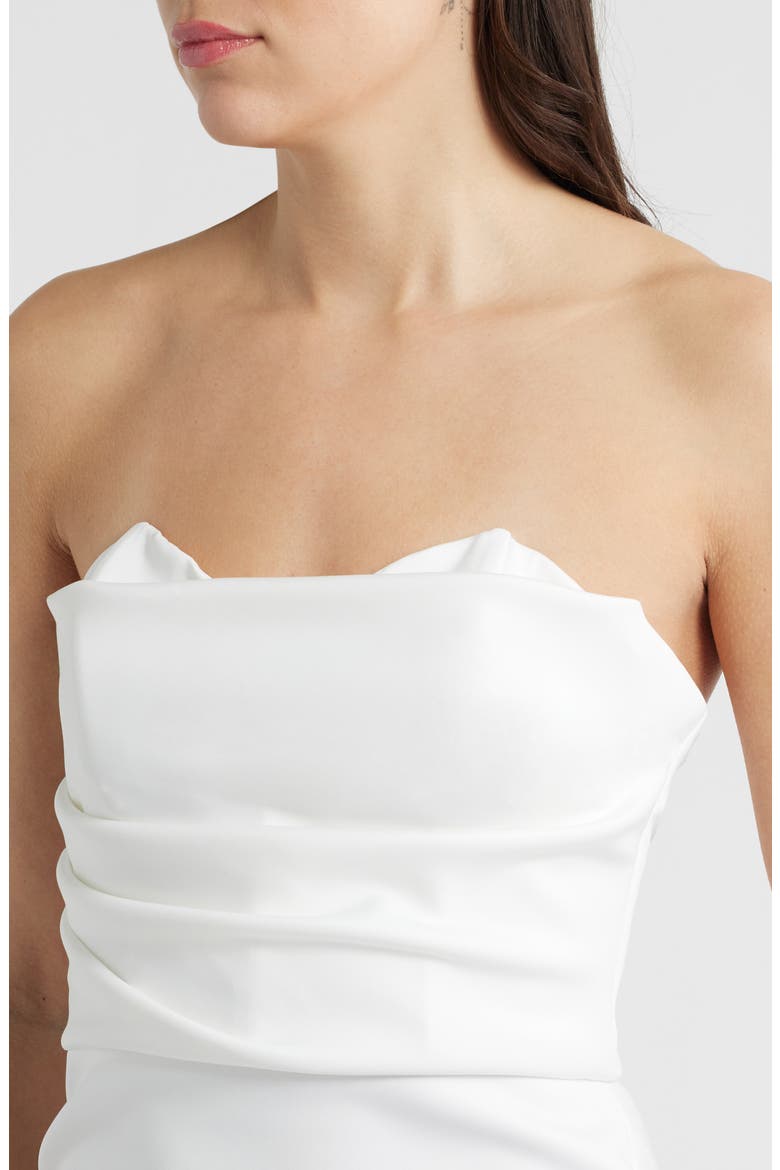 Leonora Strapless Minidress, Alternate, color, WHIP CREAM