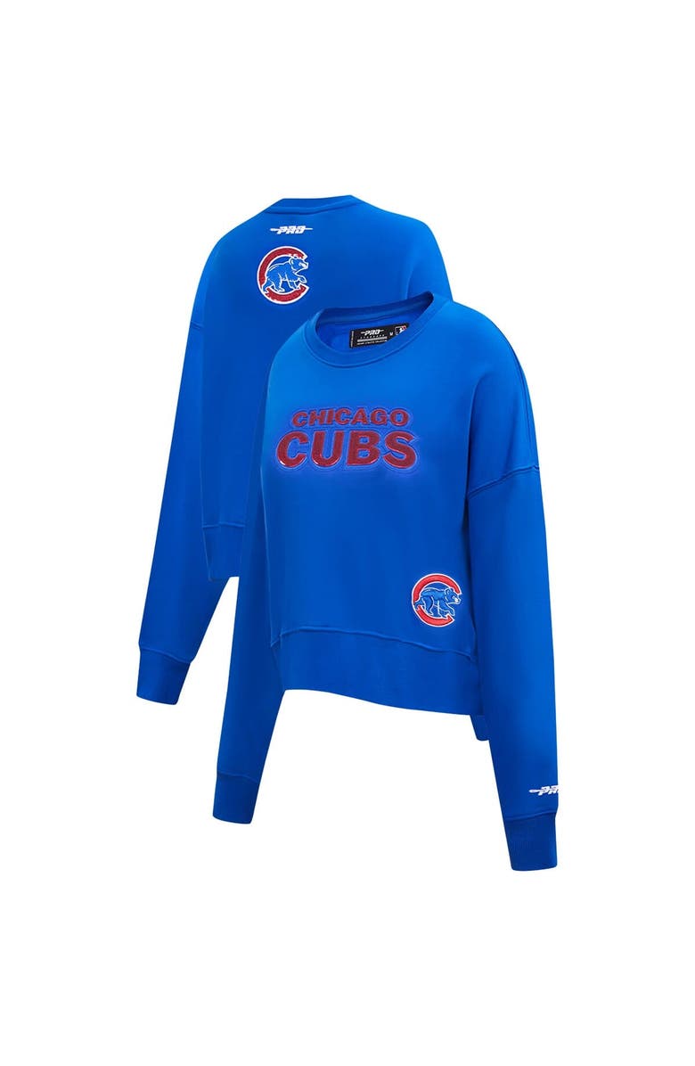 PRO STANDARD Women's Pro Standard Royal Chicago Cubs Game Day Classics Crewneck Pullover Sweatshirt, Alternate, color, Royal