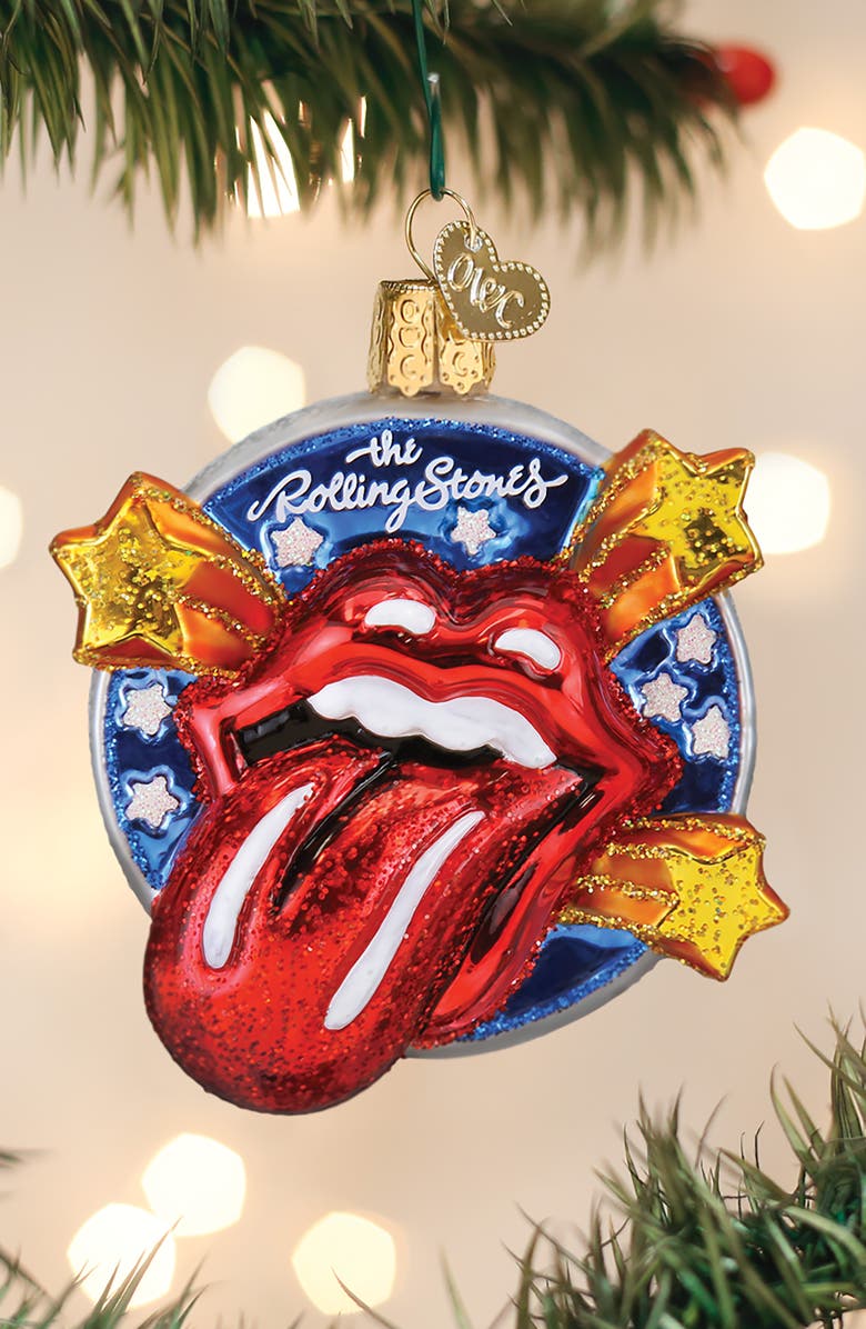 Old World Christmas The Rolling Stones Glass Ornament, Alternate, color, White/Red