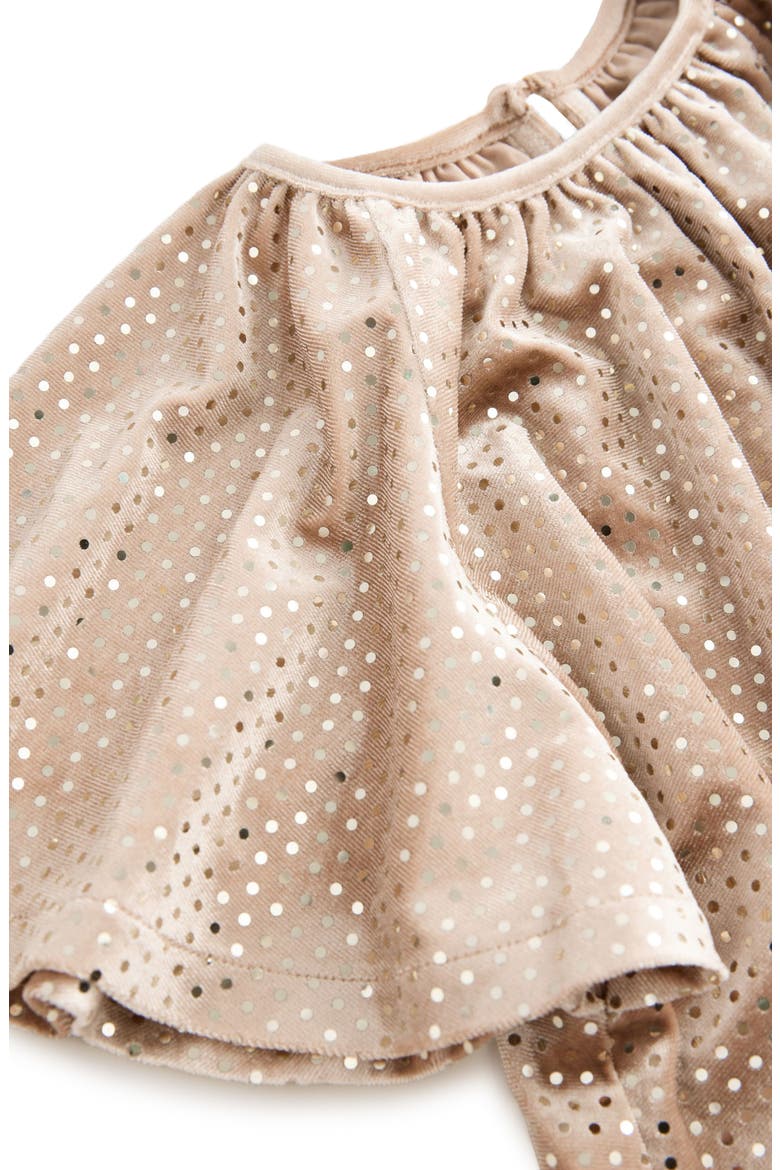 Kids' Metallic Dot Velvet Dress, Alternate, color, YELLOW