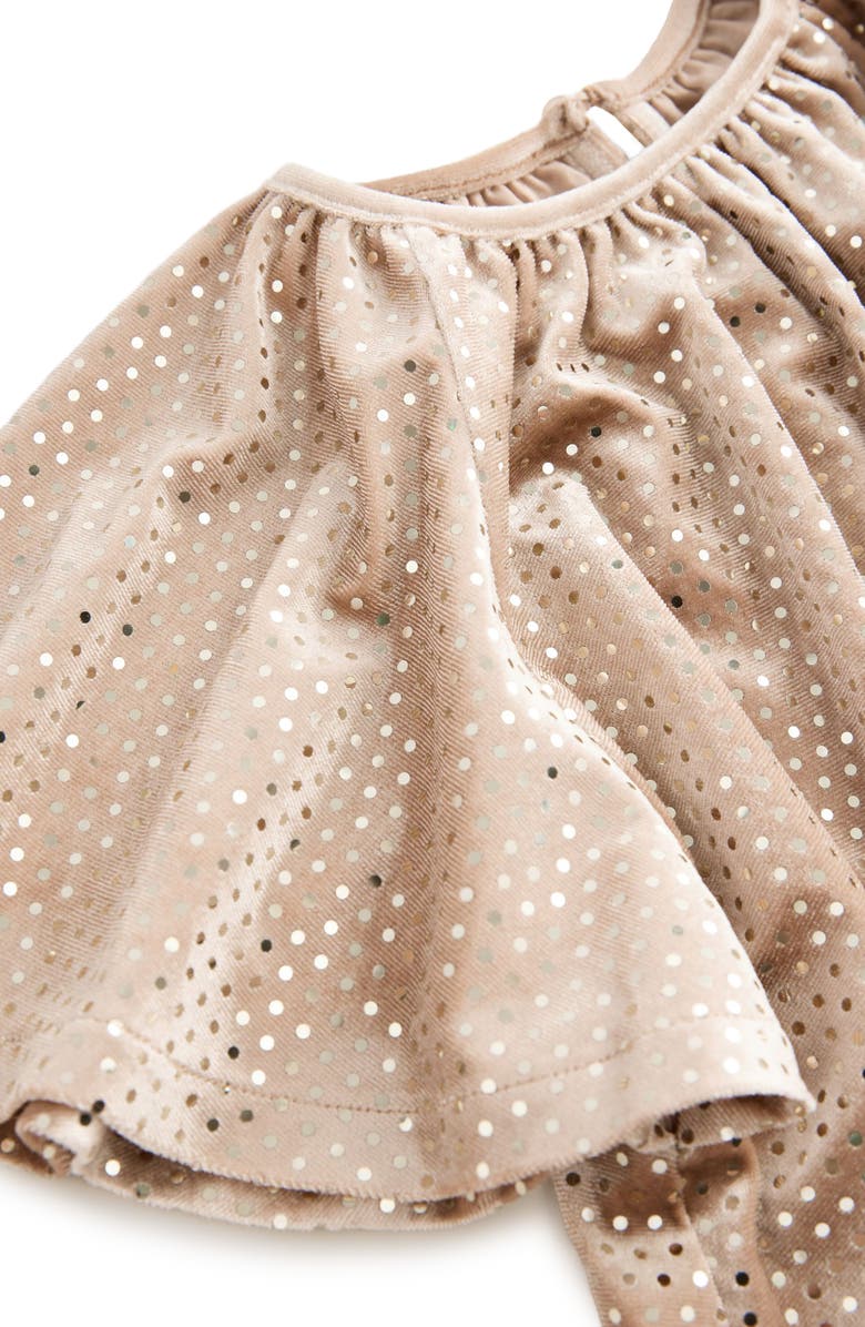 NEXT Kids' Metallic Dot Velvet Dress, Alternate, color, Yellow