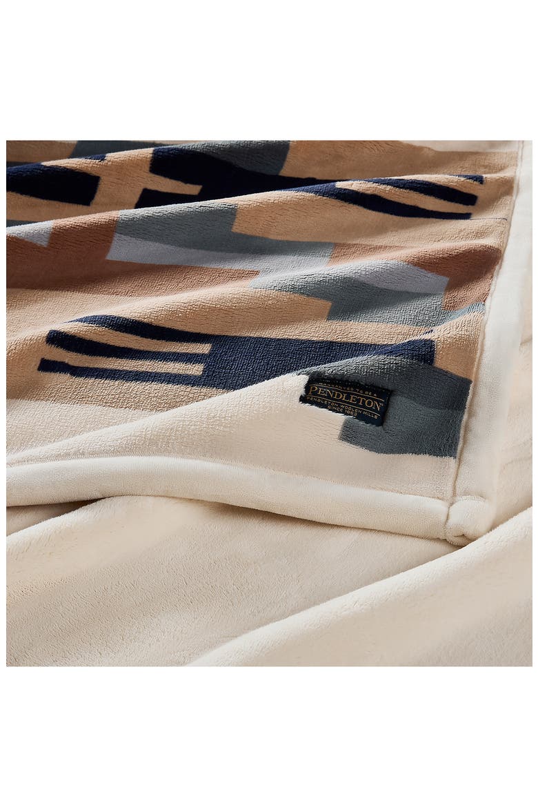 Shiprock Printed Plush Throw, Alternate, color, TAN