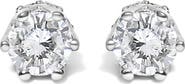 Haus of Brilliance 14K White Gold 1/2 Ct Round Diamond 6 Prong Crown Stud Earrings