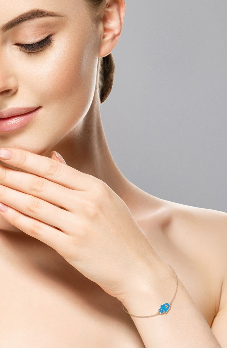 Ember Fine Jewelry 14K Gold Hamsa Bracelet, Alternate, color, Gold