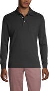 Lands' End Long Sleeve Cotton Supima Polo Shirt with Pocket