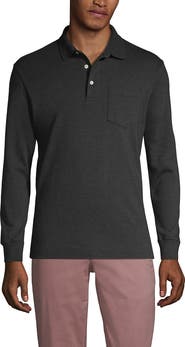 Lands' End Long Sleeve Cotton Supima Polo Shirt with Pocket