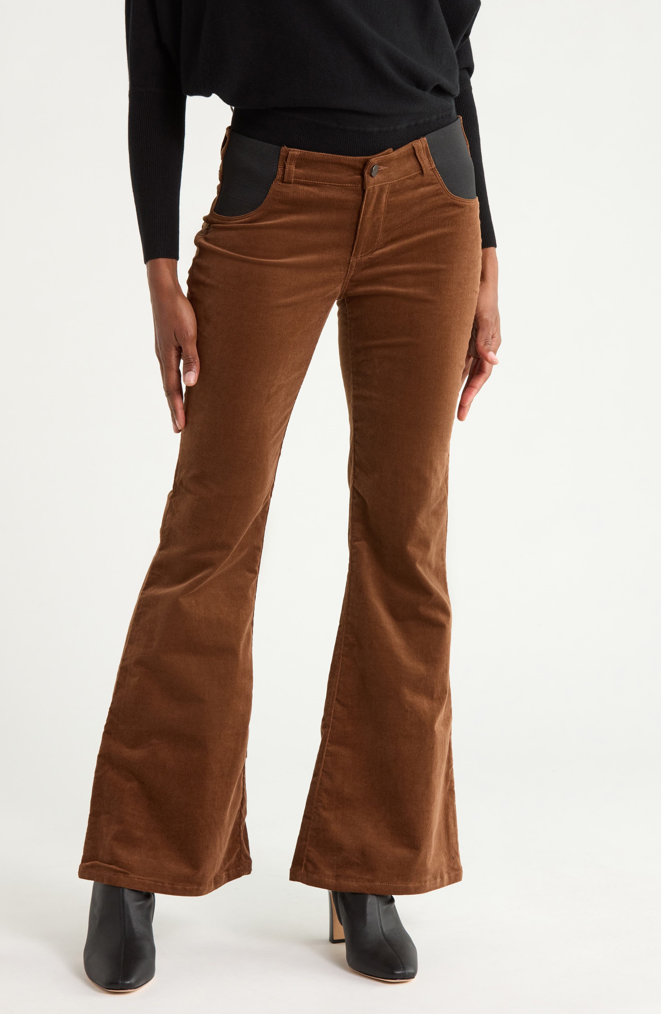 Genevieve Flare Leg Corduroy Maternity Pants