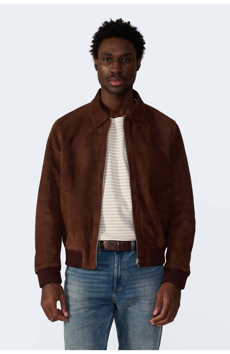 Furniq UK Freddie Suede Jacket, Main, color, Brown