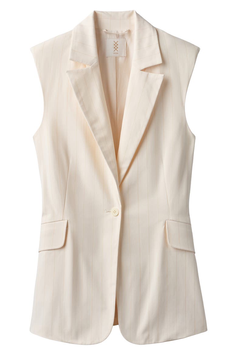 Commuter Sleeveless Blazer, Alternate, color, IVORY PINSTRIPE