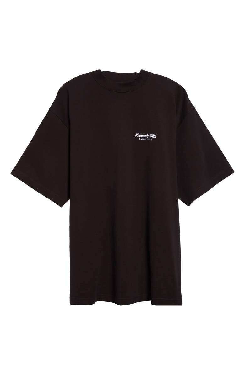 Balenciaga Beverly Hills Medium Fit Embroidered Cotton T-Shirt, Alternate, color, 