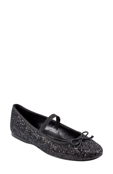Phalon Mary Jane Glitter Flat (Women)
