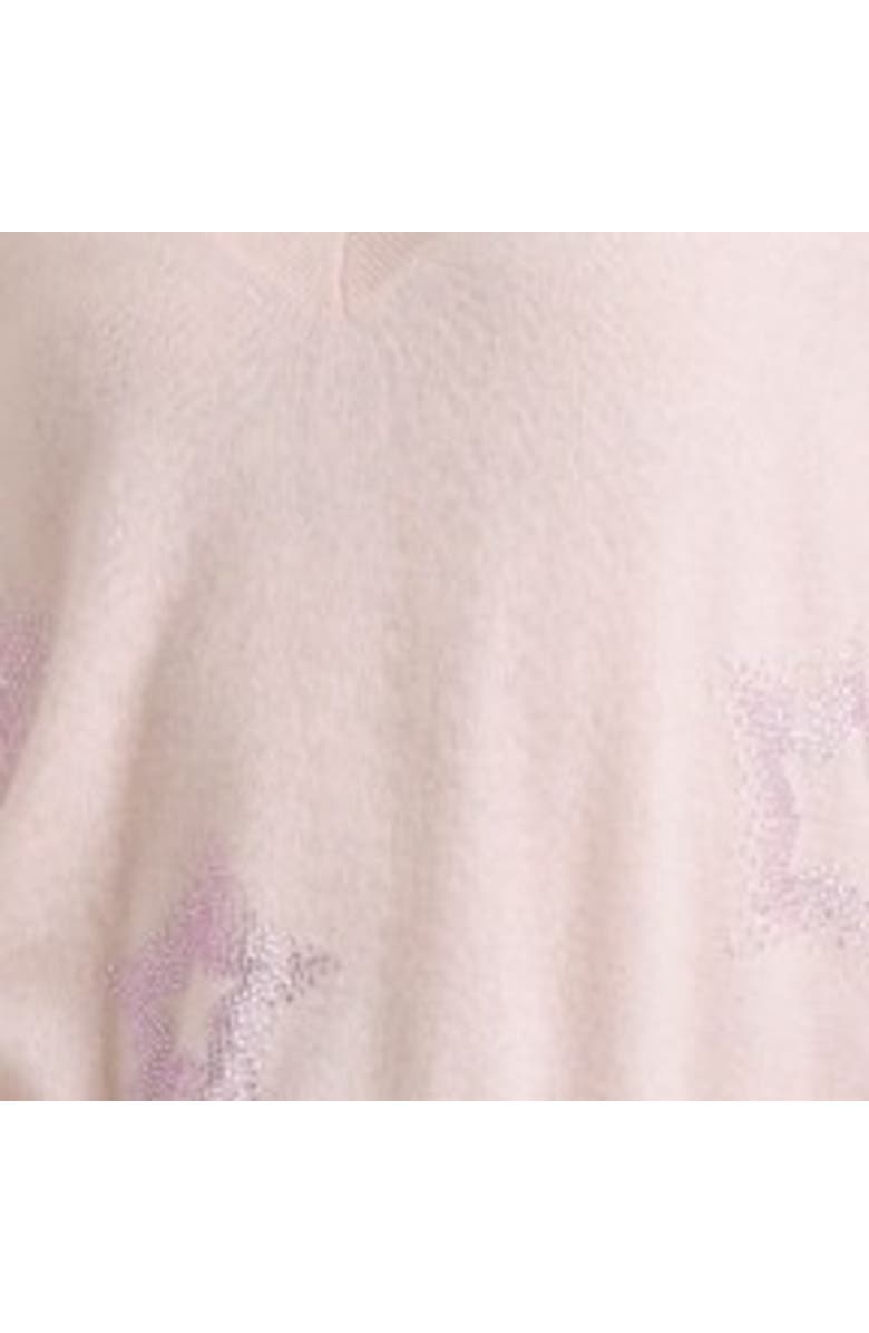 Brodie Pure Cashmere Star Dust Long Sleeve V-Neck Jumper, Alternate, color, Quartz Pink
