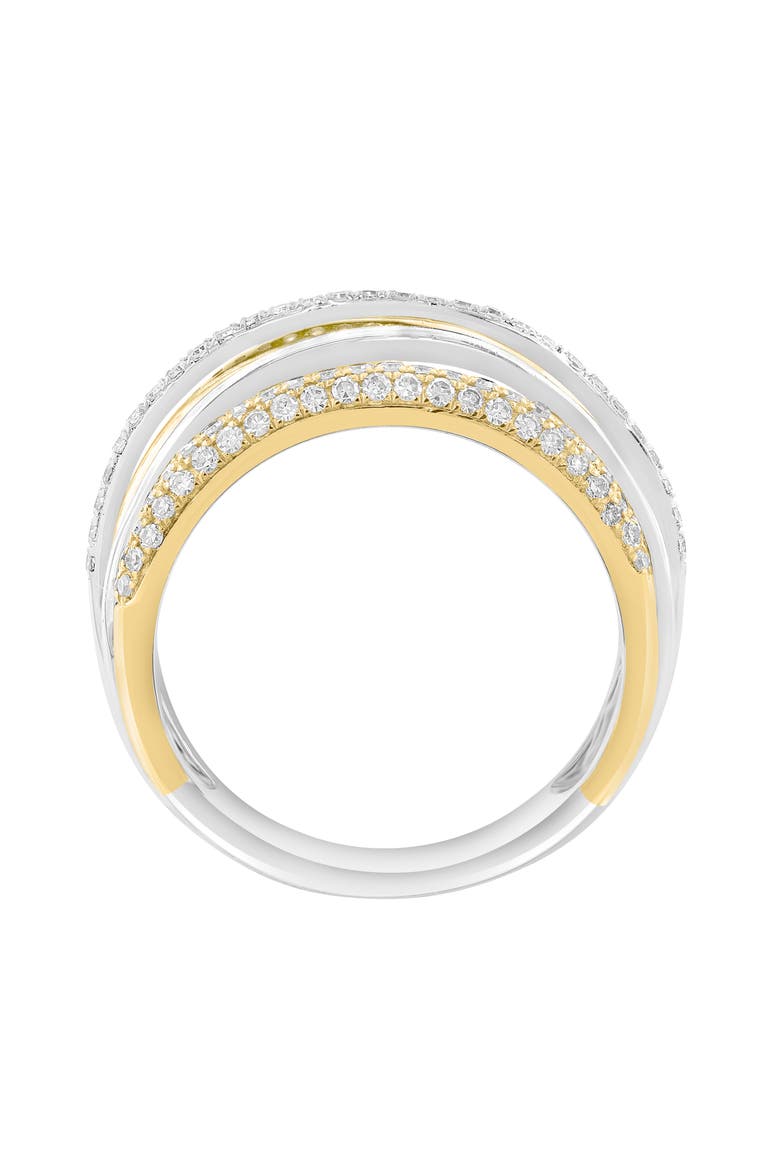 Pavé Diamond Crisscrossing Band Ring, Alternate, color, GOLD