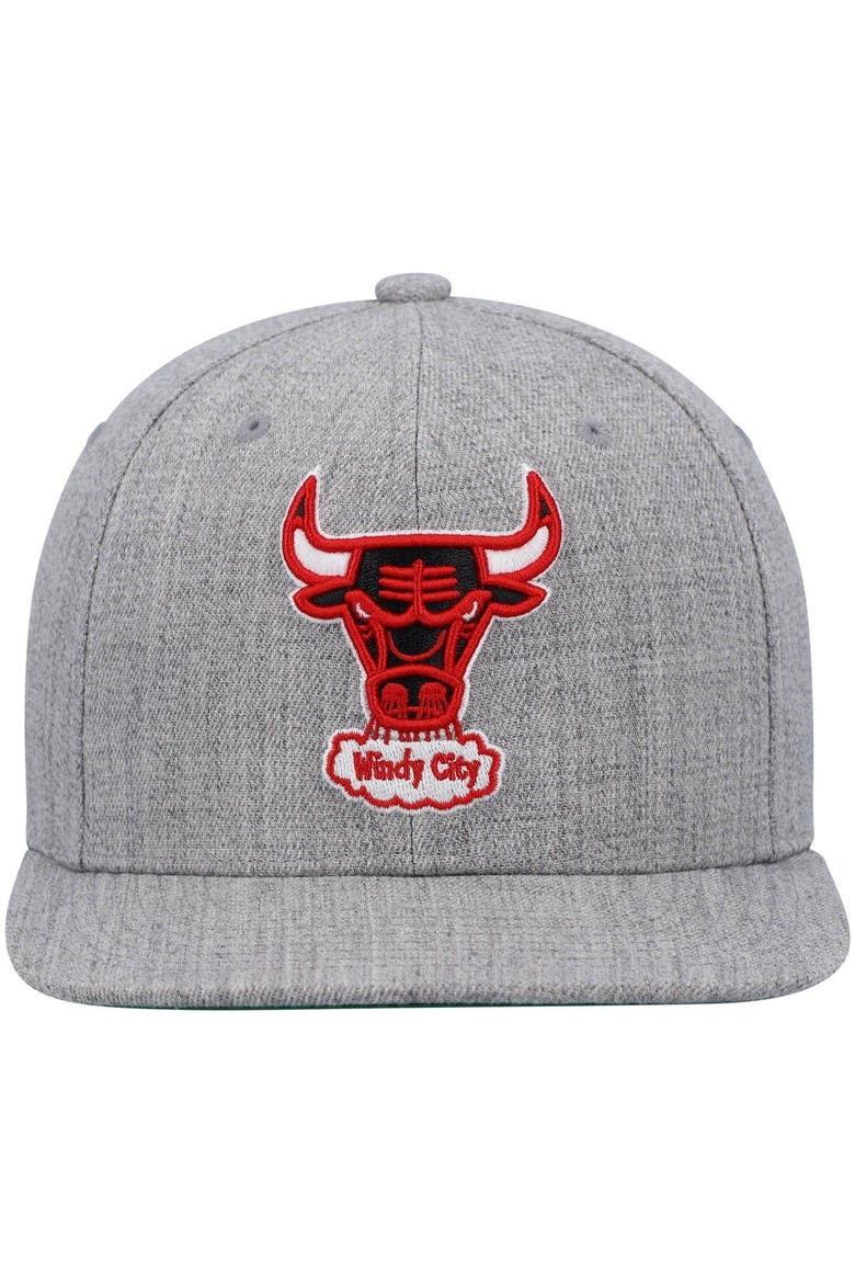 Men's Mitchell & Ness Heathered Gray Chicago Bulls Hardwood Classics Team 2.0 Snapback Hat, Alternate, color, Heather Gray