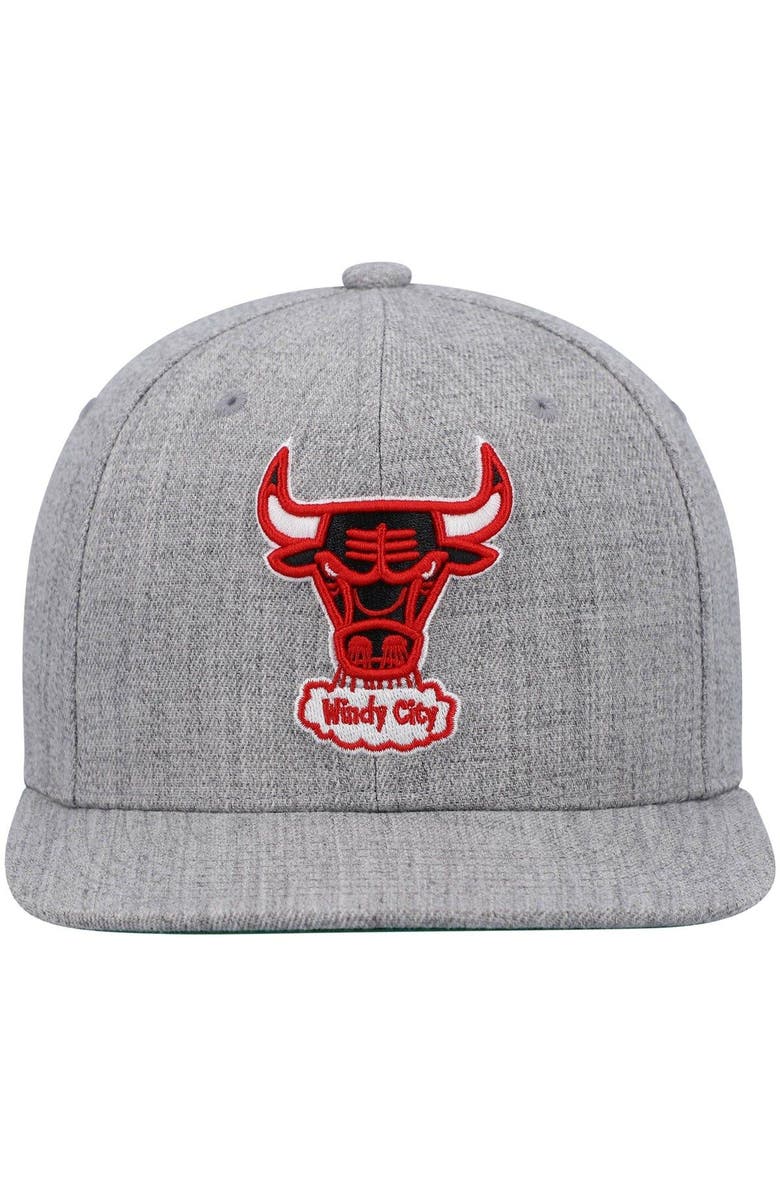 Mitchell & Ness Men's Mitchell & Ness Heathered Gray Chicago Bulls Hardwood Classics Team 2.0 Snapback Hat, Alternate, color, Heather Gray