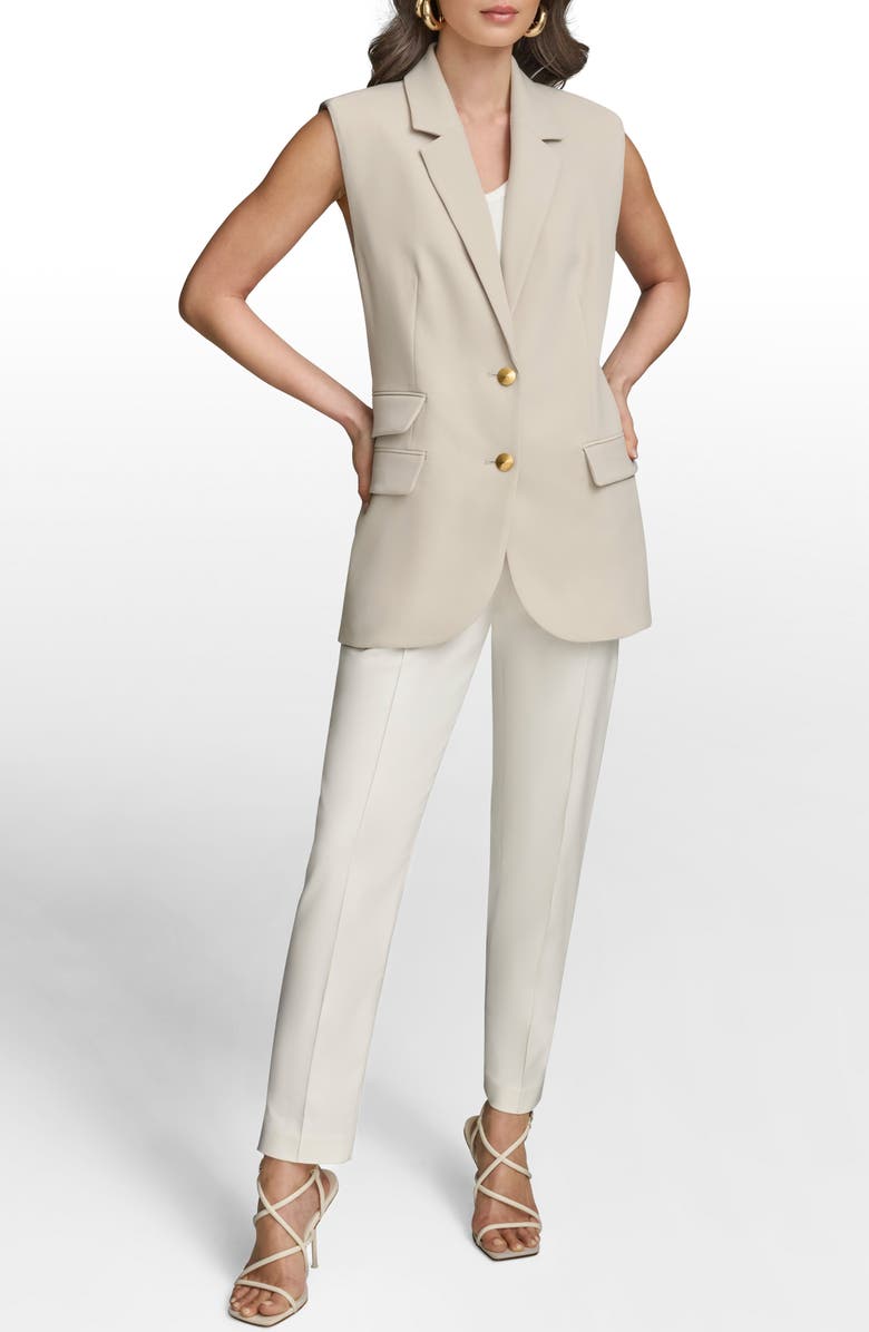 Donna Karan New York Two-Button Vest, Alternate, color, Beige