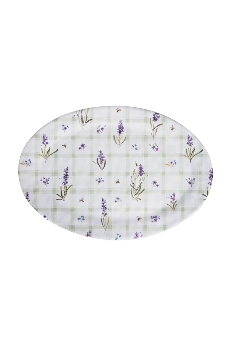 Lavender Plaid Novelty Dinnerware Serving Plate 14.2" x 18.5", Main, color, Purple