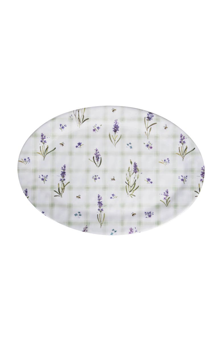 C&F Home Lavender Plaid Novelty Dinnerware Serving Plate 14.2" x 18.5", Main, color, Purple