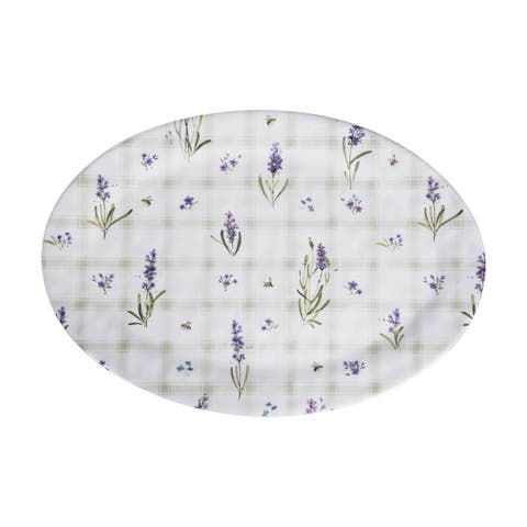 Lavender Plaid Novelty Dinnerware Serving Plate 14.2" x 18.5"