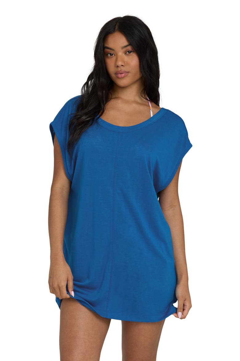 Hallow Wave Cover-Up Minidress, Alternate, color, TRUE BLUE