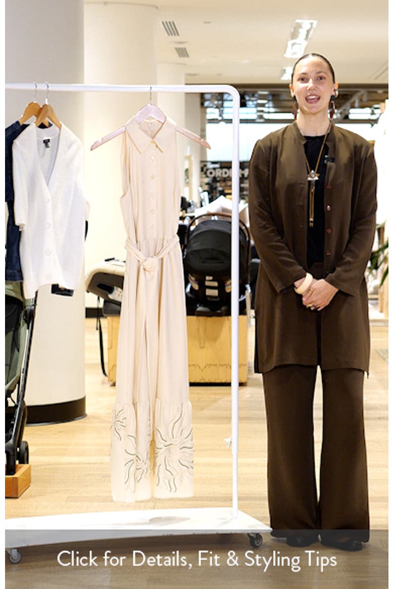 Embroidered Hem Sleeveless Shirtdress video