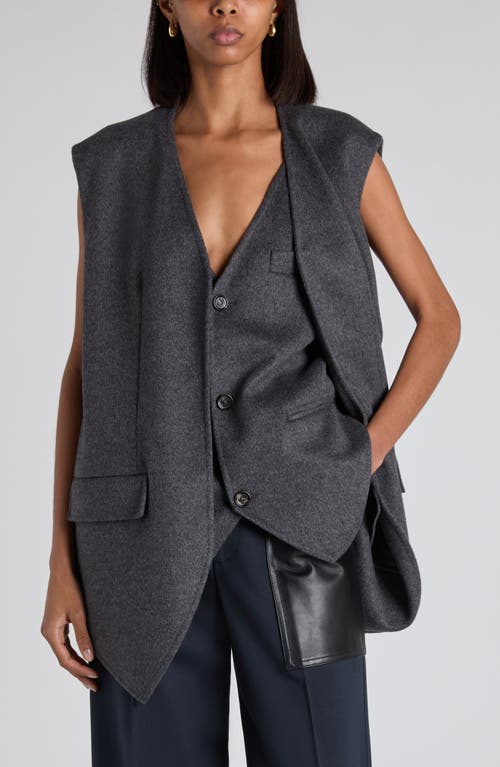 Bottega Veneta Women Double Face Wool Double Layer Gilet In Black