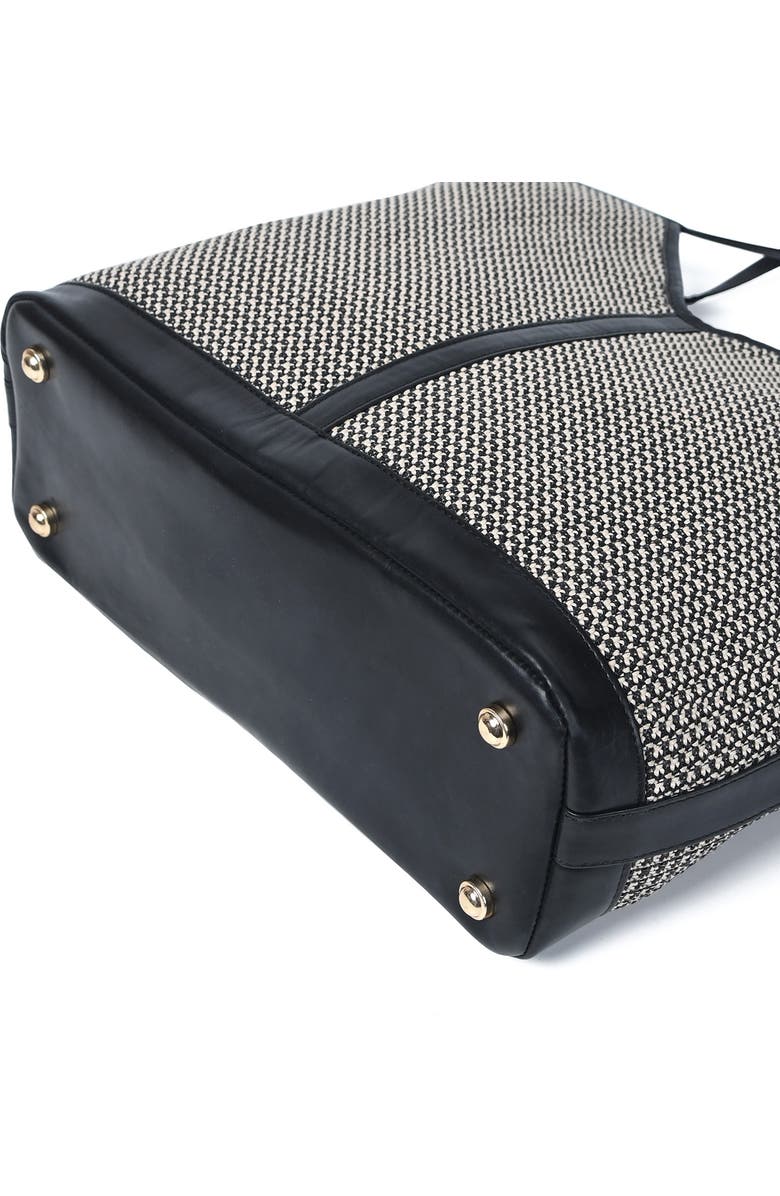 Jelavu Liliana Woven Raffia & Leather Tote Bag, Alternate, color, Black