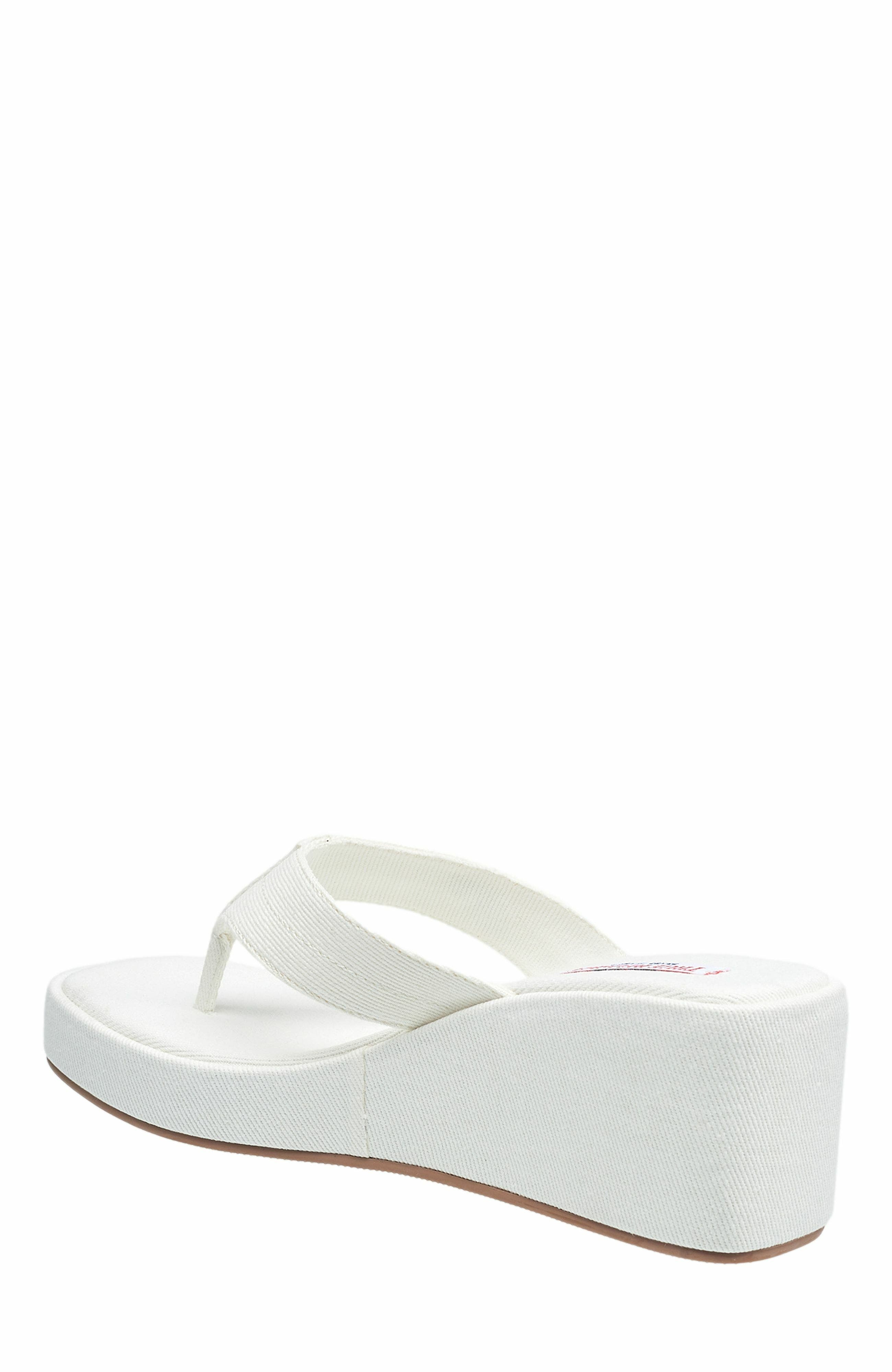 True Religion Latto Slip on Wedge Sandal, Alternate, color, White