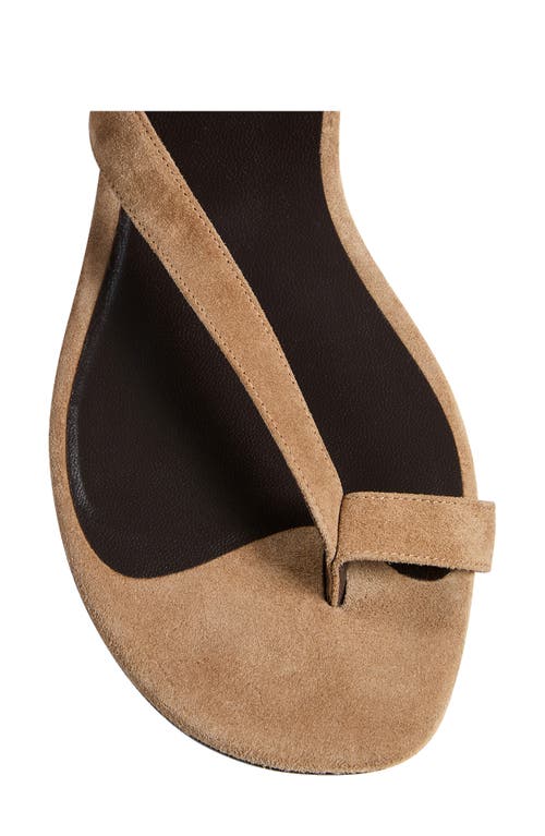 Khaite 10mm Aimee Suede Thong Sandals In Brown
