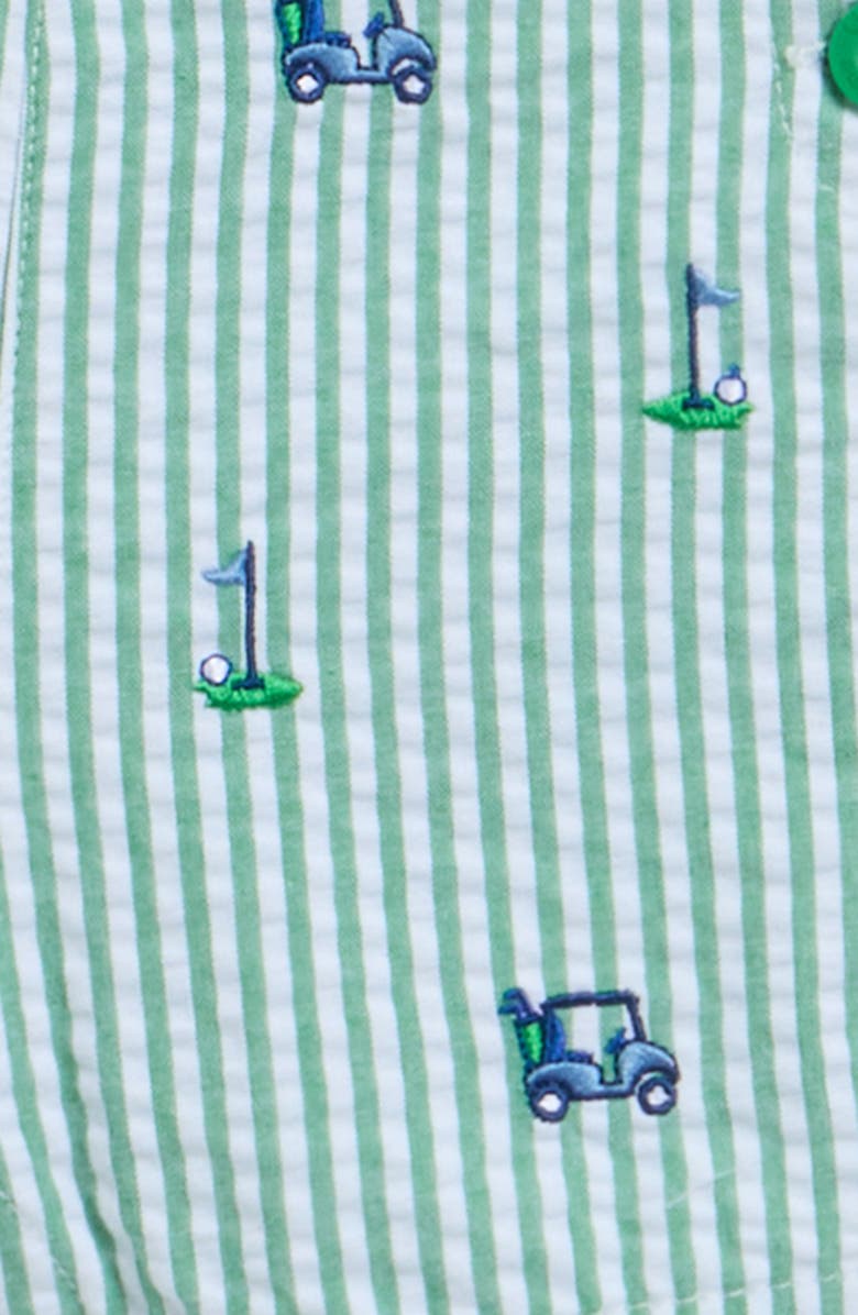 Little Me Cotton Golf Shortalls & Polo Set, Alternate, color, Green