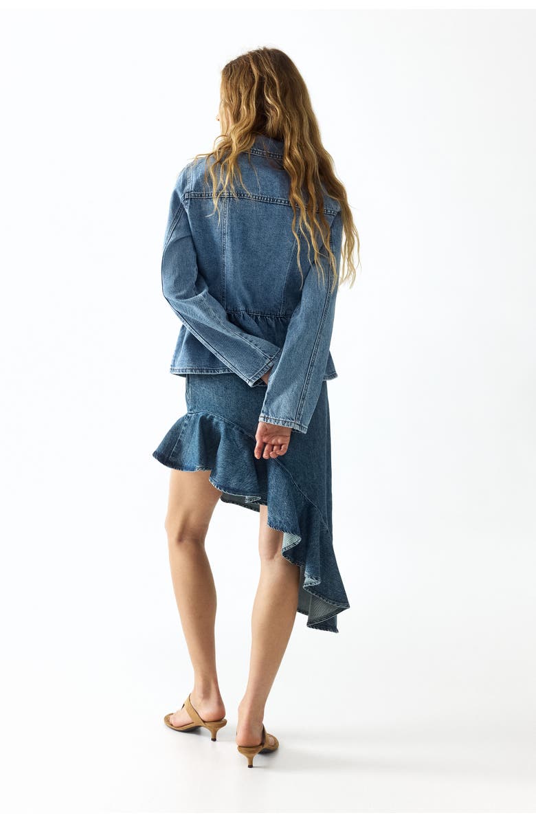 H&M Asymmetric denim skirt, Alternate, color, Denim Blue