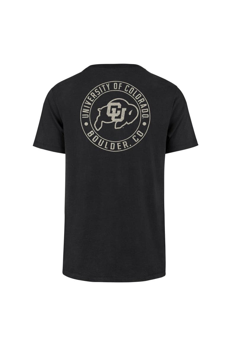Men's '47  Black Colorado Buffaloes Left Chest Back Slide Two Hit Franklin T-Shirt, Alternate, color, Black