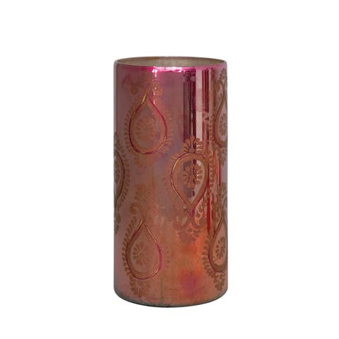 Etched Mercury Glass Vase