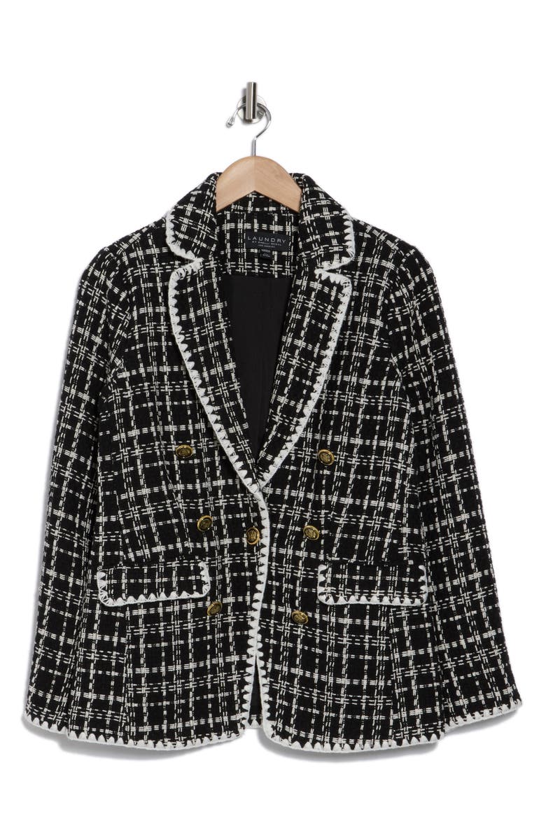 Laundry by Shelli Segal Stitch Trim Tweed Blazer, Alternate, color,