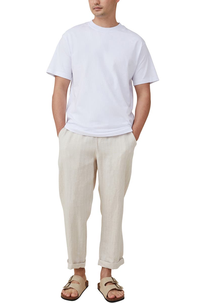 Cotton On Drawstring Waist Linen Pants, Alternate, color,