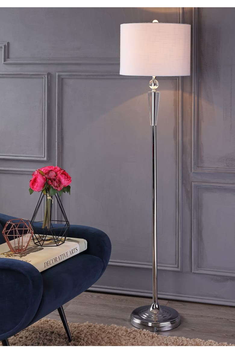 Reese Crystal LED Floor Lamp, Main, color, Chrome