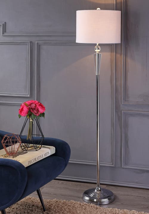 Jonathan Y Reese Crystal Led Floor Lamp In Chrome