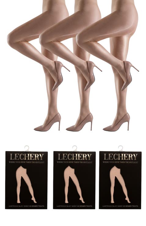 3 Pairs of Glossy Semi-Opaque Tights