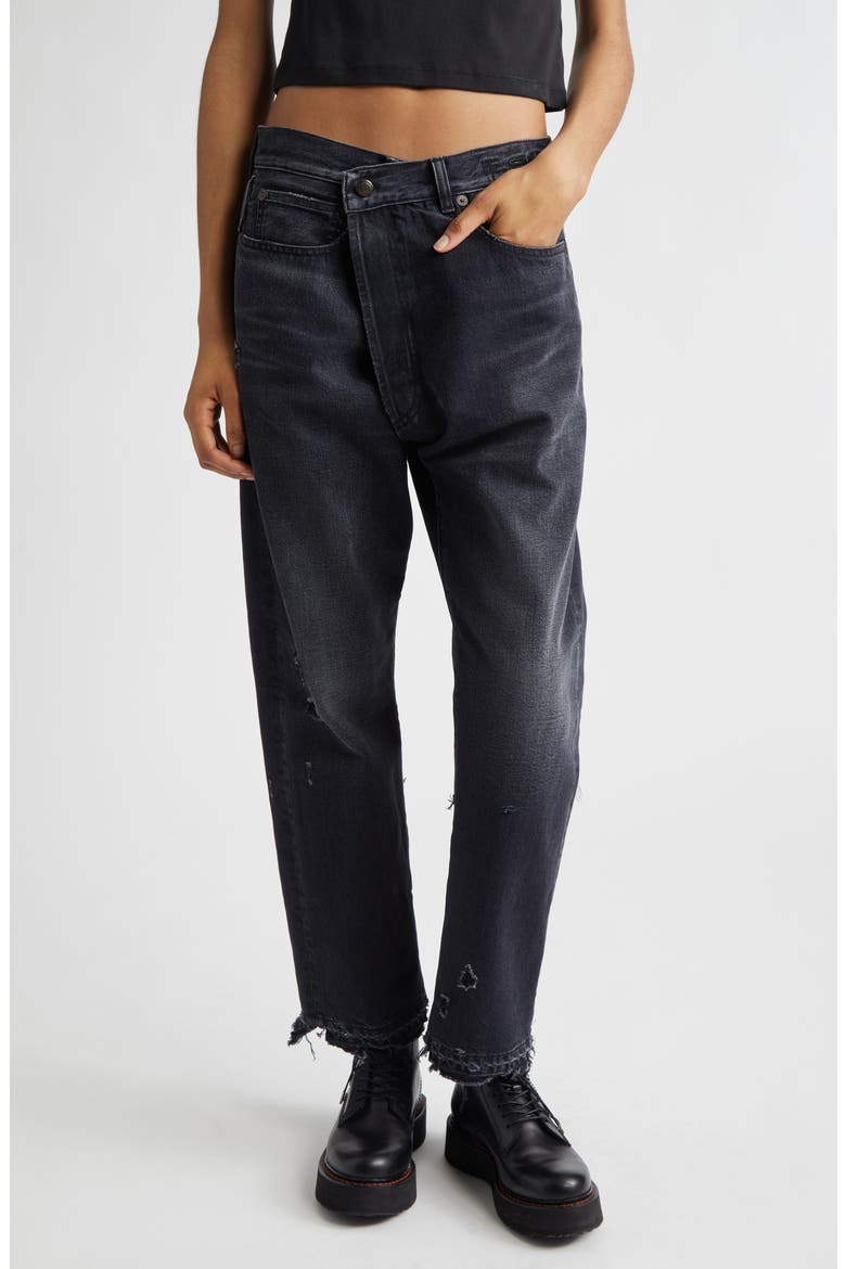 Crossover Ripped Ankle Jeans, Main, color, JAKE BLACK